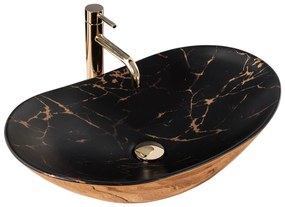 Умивалник за плот REA Royal In Black Marble Gold