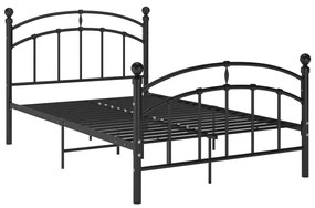 324973 vidaXL Рамка за легло, черна, метал, 120x200 cм