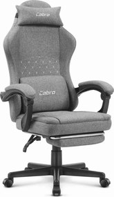 CABRO C503 дизайнерски геймърски стол с подложка за крака, до 150 кг, сив