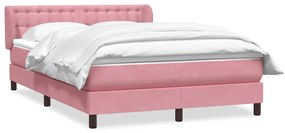 3317906 vidaXL Боксспринг легло с матрак, розово, 140x220 см, кадифе