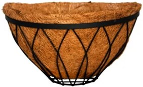 Кокосова саксия стенна полукръг - 35 х 18см