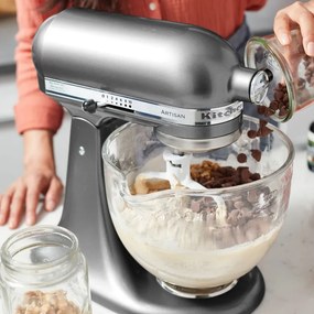 Планетарен миксер KitchenAid Artisan Elegance 5KSM125ECU Contour silver, 300W, 4.8 л, Direct drive, 10 скорости, Сив металик