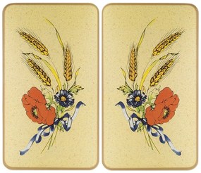 Капаци за печка в комплект от 2 броя от закалено стъкло 52x30 cm Corn-Flowers - Maximex