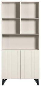 Кремав шкаф за книги от борова дървесина 90x200 cm Miller - WOOOD