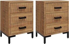 3120340 vidaXL Нощни шкафчета, 2 бр, 40x30x55 см, борово дърво масив