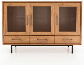 Витрина от дъбова дървесина в естествен цвят 144x95 cm Abies - The Beds