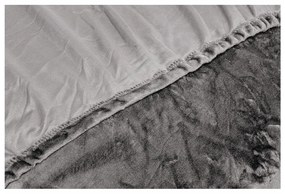 Сив чаршаф от микроплюш , 180 x 200 cm - My House