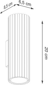 Кафяво-сива метална стенна лампа ø 6,5 cm Gleam – Sollux