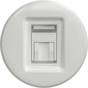Kliklap - Ретро бяла керамична розетка за данни без рамка