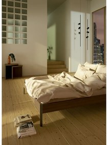 Кафяво двойно легло от масивен бор с включена подматрачна рамка 140x200 cm Core – Karup Design