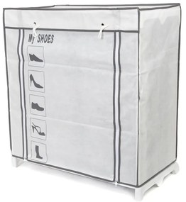 Черно-бяла текстилна етажерка за обувки Обувки, 25 отделения - Compactor