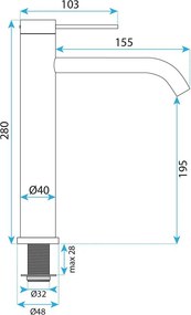 Смесител за баня Rea Rivo Brush Nickel