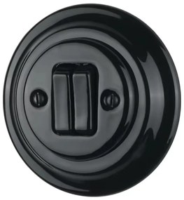 Bohemia-Design - Порцеланов ретро двоен ключ с рамка № 5 черен