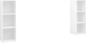 3079907 vidaXL ТВ шкафове, 2 бр, бели, 107x35x37 см, инженерно дърво