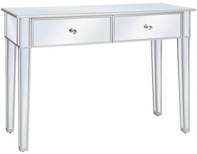 246660 vidaXL Огледална конзолна маса, МДФ и стъкло, 106,5x38x76,5 см