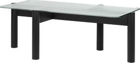 Черна масичка за кафе със стъклен плот 55x105 cm Kob – noo.ma