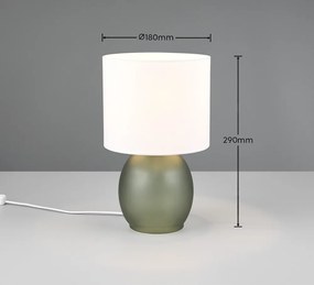 Бяло-зелена настолна лампа с текстилен абажур (височина 29 cm) Vela - Trio