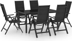 3070638 vidaXL Градински трапезен комплект, 7 части, алуминий, антрацит