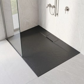 Корито за душ кабина Rea Bazalt long Black 90x120