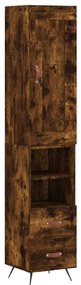 3200238 vidaXL Висок шкаф, опушен дъб, 34,5x34x180 см, инженерно дърво