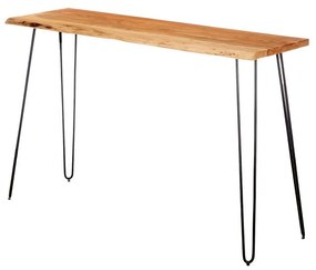 Зала Live Edge 120 x 35 x 77 cm Кафяв Черен Aкациево дърво