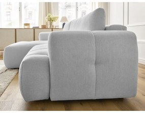 Светлосив сгъваем/с място за съхранение ъглов диван (ляв ъгъл) Fuji – Bobochic Paris