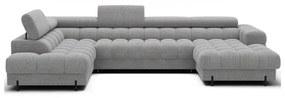 Сив разтегателен ъглов диван от букле (ляв ъгъл U форма) Feraria – ELTAP
