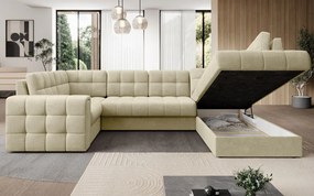 Ъглов диван Bale U-Екрю-Десен