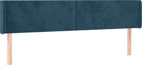 3118558 vidaXL Горна табла за легло, тъмносиня, 203x16x78/88 см, кадифе