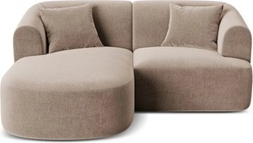 Светлокафяв кадифен ъглов диван (ляв ъгъл) Campi – Cosmopolitan Design