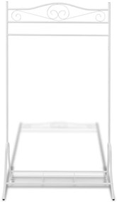242999 vidaXL щендер за дрехи, бял, стомана