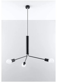 Черно висящо осветително тяло с метален абажур ø 74 cm Donato – Sollux