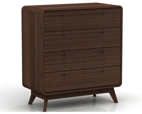 Тъмнокафяв висок скрин от декор от орех 80x88 cm Caitlin – Støraa