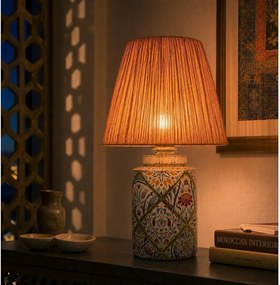 Теракотена настолна лампа с абажур от хартиен шнур (височина 40 cm) Alev – Opviq lights