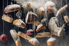 Самозалепващ фототапет – Висящ хляб на въже