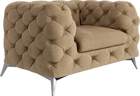 Светлокафяво кадифено кресло Chelsea – Ropez