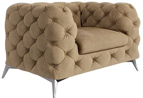 Светлокафяво кадифено кресло Chelsea – Ropez