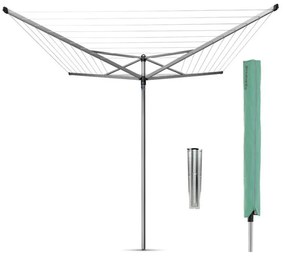Външен простор Brabantia TopSpinner 90300263, 50 м, Метален шиш за вкопаване, Калъф, Резистентен на корозия, Инокс