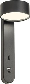 Redo 01-4643 - LED стенен аплик SADES LED/6W/230V CRI 90 USB черен