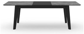 Черна сгъваема трапезна маса с плот от имитация на бетон 100x180 cm Shadow – TemaHome