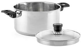 Тенджера Luigi Ferrero Sophia FR-3404, 22x12 см, 4.2 л, Стомана 18/10, Стъклен капак, Индукция, Инокс