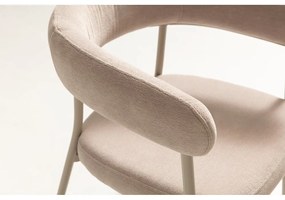 Бежови тапицирани трапезни столове в комплект с подлакътници 2 бр. Yuri – MOME