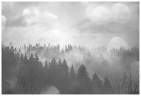 Фототапет – Черно-бяла мъгла над гора