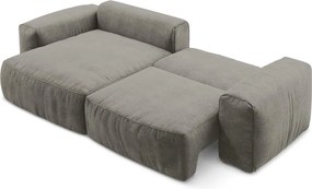 Сив шенилов сгъваем ъглов диван (ляв ъгъл) Kuki – Makamii