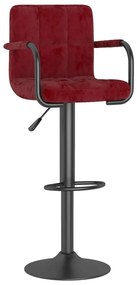 334654 vidaXL Бар табуретка, виненочервена, кадифе