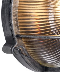 Външна Стенна Лампа Сребриста Кръгла IP44 - Noutica