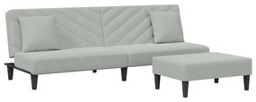 3216262 vidaXL Комплект дивани 2 части с възглавници светлосив кадифе