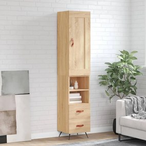 3200236 vidaXL Висок шкаф, сонома дъб, 34,5x34x180 см, инженерно дърво
