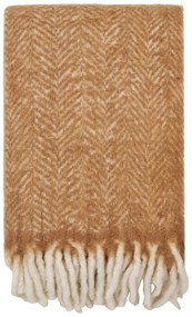 Светлокафяво одеяло със смес от вълна 130x170 cm Carmel – House Nordic