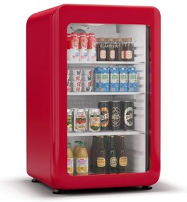 Klarstein Audrey Evo охладител за напитки, Ретро дизайн, стъклена врата, 113 L, EEK C